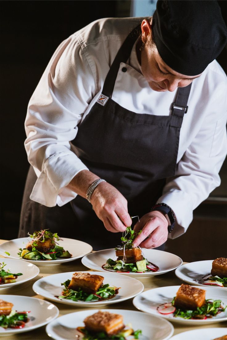 Chef plating dish